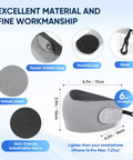 Ultra Compact Chin Support Travel Pillow For Petite Travelers with velvet cover, zipper bag, gray memory foam shown with measurements