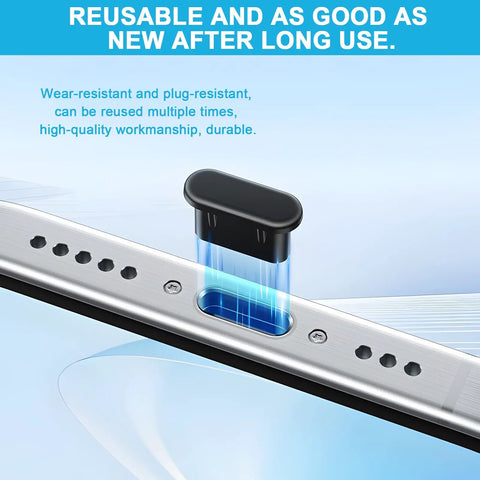 USB port with silicone plug from Ultimate 70 Piece USB Dust Cover Kit With Silicone Port Plugs For USB A Micro USB Type C And Lightning Ports Eight Types And Two Brushes Keeps Your Devices Clean And Protected