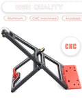 RC Winch Double Stent Rescue Set For 1 To 10 Scale RC Crawlers And Trailers With Servo Winch Tow Crane Arm Wrecker Kit, aluminum frame