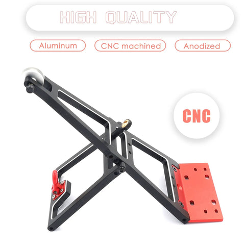 RC Winch Double Stent Rescue Set For 1 To 10 Scale RC Crawlers And Trailers With Servo Winch Tow Crane Arm Wrecker Kit, aluminum frame