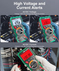 Digital Multimeter With Capacitor Tester for DIYers, TRMS, 20000 Counts, Auto Range in high voltage and current alert mode