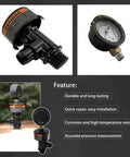 High Flow Manual Air Relief Valve With Pressure Gauge For FNS Clean And Clear Quad DE 2000 4000 Series, installed on filter