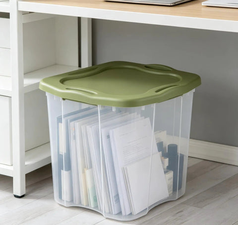 Hella Huge 95 Quart Clear Plastic Storage Bin With Super Grippy Handles For Organizing Bulky Seasonal Gear And Household Essentials, storing documents.