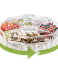 Bar Ready Ice Serving Lazy Susan With Four Removable Dishes And Smooth Rotating Tray For Condiments, Fruit, Salad And Party Garnish, BPA Free