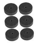 Six Piece Nylon Polishing Wheels 75MM With 10MM Hole For Metal Finishing And Buffing Tasks, six black nylon polishing discs.