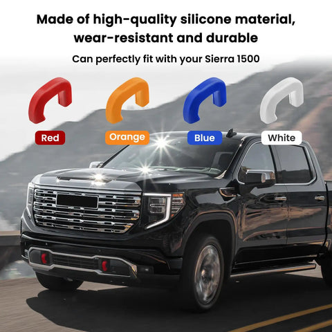 Color options for GMC Sierra 1500 Tow Hook Covers for Vertical Tow Hooks 2019 To 2026 Front Hitch Cover Upgrade Red Car Accessories