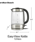 Electric Tea Kettle With 1500 Watts For Fast Boil 1.8 Liter Water Boiler Cordless Serving Auto Shutoff Boil Dry Protection