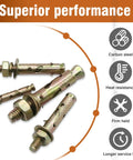 Antiskid Sleeve Anchor One Quarter Inch By Two Inch Carbon Steel Zinc Plated Expansion Anchors For Concrete Only Ideal For Door And Window Frames Wall Mounts Shelving And Furniture Installations 30 Pieces shown with features of superior performance, carbon steel, heat resistance, firm held, and longer service life.
