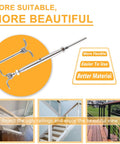 12 Pairs Marine Grade T316 Stainless Steel Cable Railing Kit For Three Sixteenths Inch Wire Rope With Swage Toggle Turnbuckles Tensioners And End Fittings, Adjustable Angle Base For Outdoor Deck Balcony Fence Rail System.