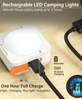 Rechargeable Tent Lights 2 Pack Portable LED Camping Lanterns With 510 Lumens Bright White Beam charging with USB-C cable
