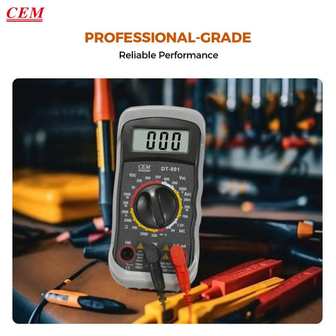 Versatile Digital Multimeter 600 Volt AC DC Voltage Meter With Backlit LCD Display 10 Amp DC Current 40 Meg Ohm Resistance