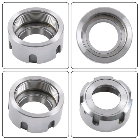 Heavy Duty ER32UM Collet Clamping Nut For M40x1.5 Thread CNC Lathe Tool Holder with Rust Resistant Coating, showing threads and design.