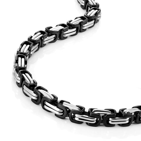 Mechanic Style Stainless Steel Mens Necklace With Silver And Black Chain Dope Industrial Look For Everyday Wear Durable Modern Mens Jewelry