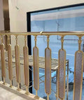 Top Shelf Gold Glass Staircase Balusters With Rock Solid Aluminum Spindles For Indoor Outdoor Stairs, Heavy Duty Safety Railings With Screw Kit For Deck Balcony Loft Porch, 10 Pack Smooth Install Slick Finish with modern design.