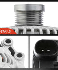 Close-up details of 180 Amp 12V Alternator For BMW 128i 2008 2013 328i 328xi 330i 528i X3 X5 2007 2010 2.5L 3.0L V6