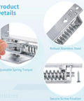 Beefy Heavy Duty Double Action Spring Hinge With Cover Plates adjustable torque and telescoping shaft details.