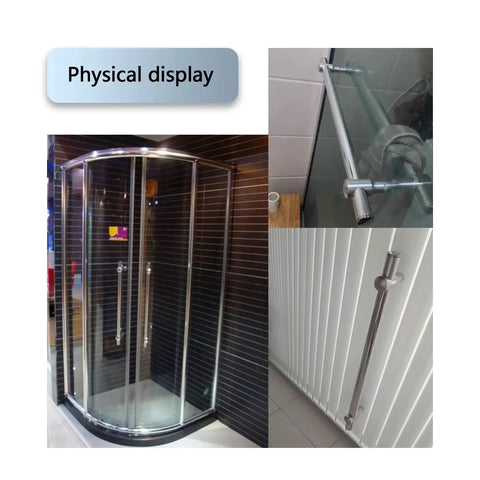 Stainless Steel Shower Door Handle For Glass Enclosures Built Tough Grab Bar With Adjustable Hole Distance 304 Grade Durable Bathroom Accessory Includes Hardware 250mm Length on glass shower doors