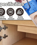 Dual size concealed hinge jig supports 35mm and 40mm hinges, delivering precise alignment and fast, clean cabinet door installs.