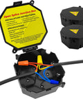 Black Open Splice Junction Box 2 Pack With Cover For Easy Electrical Splices And Wire Junctions V0 Flame Retardant Rated