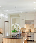 Modern kitchen with Ultra Slim LED Recessed Lighting Kit 4 Pack With 12W Integrated LEDs, 3000K Soft White, 800 Lumens