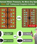 Comparison of enhanced water pressure with Smart Outdoor Drip Irrigation System With Quick Connect Tubing for even watering.