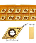 55 Degree Diamond Carbide Inserts DCMT32.51 And DCMT11T304 For Stainless Steel Turning And Profiling, box of inserts
