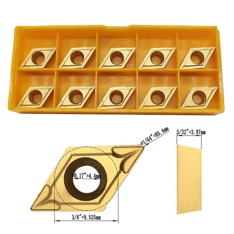 55 Degree Diamond Carbide Inserts DCMT32.51 And DCMT11T304 For Stainless Steel Turning And Profiling, box of inserts