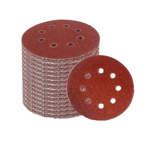 Ultimate 20 Pack Of 125mm Sanding Discs For Woodworking And Metal Grinding With Super Smooth 40 To 2000 Grit Levels For A Killer Polished Finish Every Time stacked and one disc shown