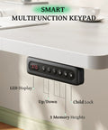 SIAGO 48x24 Inch Electric Standing Desk multifunction keypad with LED display, height controls, and memory options.