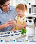 Father and child enjoying water with Replacement Carafe For ROPOT100 Countertop Water Purifier And Bluevua ROPOT100.