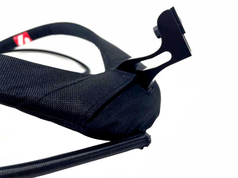 Close-up of Lightweight Biathlon Carrying Harness With Orthopedic Design For Minimal Wind Resistance 20mm Cordura Straps Black Ultra Durable