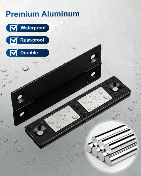 Heavy Duty Magnetic Door Catch With Twin Magnet Core For Cabinets And Drawers Over 35 Lb Hold Black Double Magnetic Closure