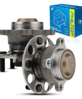 Rear Wheel Bearing And Hub Assembly 5 Lug Fit For Honda Accord 2013 2015 2018 2020 And Acura TLX 2015 2020 FWD Two Piece Set With ABS Sensor Included For Reliable Smooth Rotation And Easy Replacement displayed with packaging.
