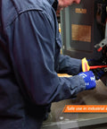 Person using Six Piece Insulated Metric T-Handle Hex Key Set For Electrical Work, 10,000V AC Tested on industrial equipment.