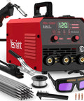 Pro Grade 120 Amp MIG Welder Combo 3 In 1 Gasless Flux Core MIG Lift TIG And Stick Welder For 110V with goggles and wire included
