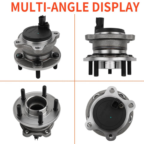 Rear Left And Right Wheel Hub And Bearing Assembly For Ford Focus 2012 2013 2014 2015 2016 2017 2018 With ABS Sensor 5 Lug Bolt Pattern Replacement Part Dope Quality multi-angle display