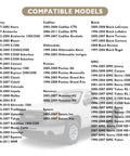 Fuel Tank Pressure Sensor For Chevy GMC Cadillac Buick Pontiac Avalanche Suburban Express Impala Silverado Tahoe Sierra Replacement With OEM 16238399 16196060 12219388 And Related Part Numbers For Easy Fit And Keeping Your Fuel System Running Smooth. Compatible models chart for GM vehicles