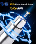 Close-up of the Heavy Duty 18 Piece Pneumatic Air Die Grinder Rig Delivering Badass 70000 RPM Torque showcasing metal design and speed indication.