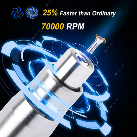 Close-up of the Heavy Duty 18 Piece Pneumatic Air Die Grinder Rig Delivering Badass 70000 RPM Torque showcasing metal design and speed indication.