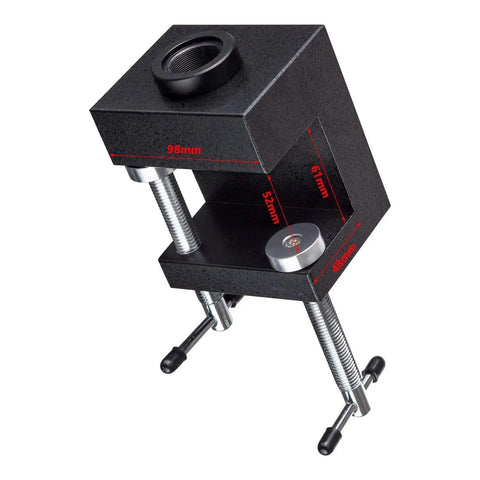 APC NF Articulating Stand With Post Clamp For Stereo Microscope 3 Inch Focusing Rack 76mm Mounting Diameter Built To Last For Parts Inspection And Lab Work, black metal clamp