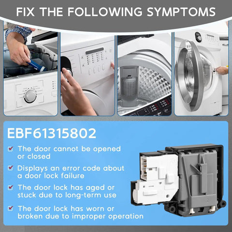 Washer Door Lock Switch Assembly Replacement For LG Front Load Washers EBF61315802, gray and white interlock