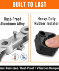 Heavy Duty 6 Piece Exhaust Bracket Muffler Support Kit With Rubber Isolator Hangers For Dodge Ram 1500 2019-2025 Replace OEM Parts Direct Fit Rear Left Right Suspension Repair, rust-proof aluminum alloy and rubber isolator