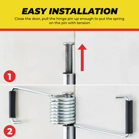 Self Closing Door Closer Kit For Interior Doors Fits Most Hinge Pins 4 Pack With Vinyl Sleeves Prevents Scratches No Sweat Install Without Removing Hinge Chrome Finish Keeps Doors Quiet installation guide