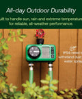 Electronic Digital Hose End Timer For Garden Irrigation, Battery Operated, Three Quarter Inch Garden Hose Thread, Wall Mounted