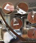 Wood Filler Kit For Furniture, Tables, Cabinets And Floors With 7 Color Touch Up Fillers application guide with step-by-step instructions.