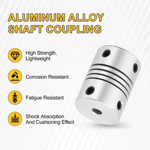Four Pack Dope Flexible Shaft Couplings 15 by 20mm Aluminum Alloy Motor Couplers For 3D Printer And CNC Machines Bore 3mm To Three Point Seventeen Millimeter Encoders DIY Projects Smooth Drive Linkage Easy Install.