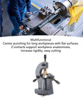 Rock Solid Mini Lathe Steady Rest Stabilizer With Adjustable Triple Jaws For 7x12 And 7x14 Benchtop Metal Wood Lathes mounted on lathe.