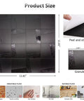 Peel And Stick Metal Backsplash Tiles Self Adhesive Aluminum Mosaic 3D Wall Sticker, size 11.81 by 11.81 inches, brushed grey finish.