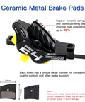 ZTZ IIIPRO E4 MTB hydraulic disc brake set, 4-piston, black with ceramic pads; pre-bled, front 800mm and rear 1550mm hoses