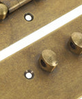 Close-up of Vintage Brass Hasp Latch Buckle With Antique Finish, showing golden tone and sturdy decorative case lock